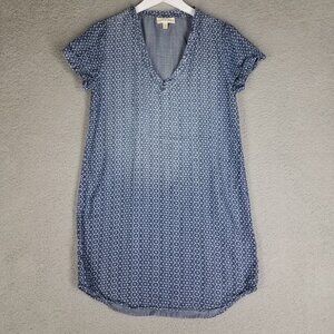 Cloth & Stone Chambray Dress Women's Small Blue Beach Summer Popover Casual